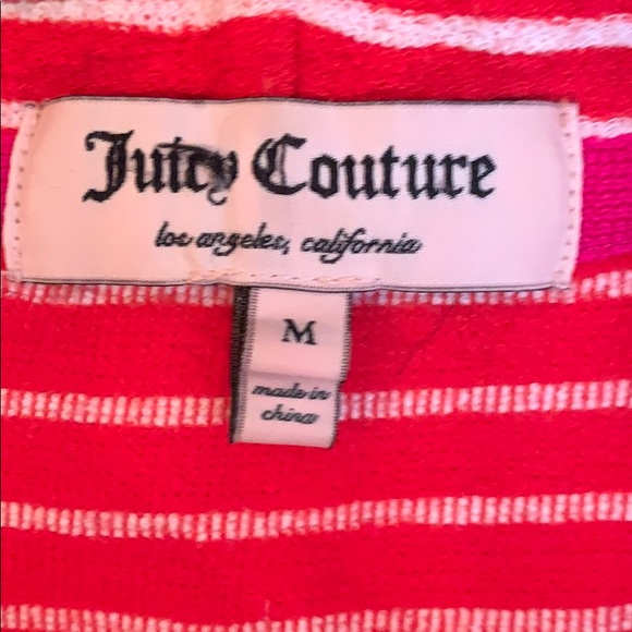Juicy Couture red white stripe hoodie M - Picture 4 of 5